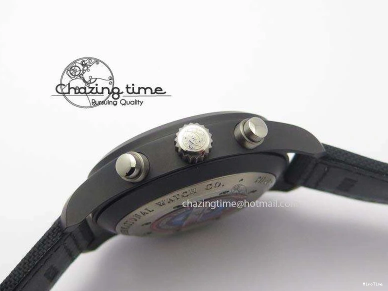 MIROTIME 0412 EasyCare Pilot Chrono IW388001 Real Ceramic ZF 1:1 Best Edition On Black Nylon Strap A 7279